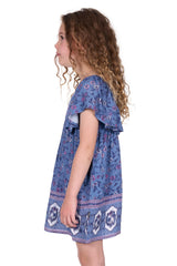 Pure Western Girls Amanda Short Sleeve Dress - Blue [Siz:4]