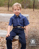 Pure Western Boys Travis Short Sleeve Shirt - Chambray [Siz:4]
