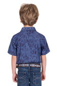 Pure Western Boys Travis Short Sleeve Shirt - Chambray [Siz:4]