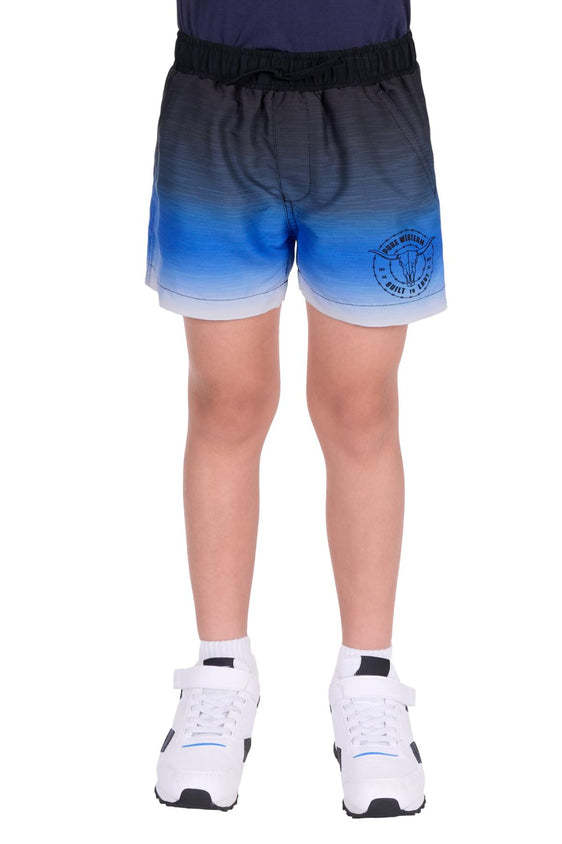 Pure Western Boys Phillip Boardshort - Black/Royal [Siz:4]
