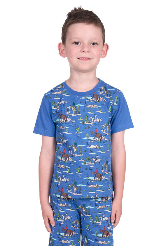 Pure Western Boys Brady PJs - Denim [Siz:6]