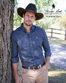 Thomas Cook Mens David Tailored Long Sleeve Shirt - Navy/Blue [Siz:XS]