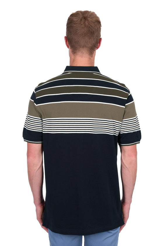 Thomas Cook Mens Josua Short Sleeve Polo - Navy/Tan [Siz:M]