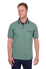 Thomas Cook Mens Ben Tailored 1 Pocket Short Sleeve Polo [Col:Blue Ocean Siz:M]