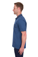 Thomas Cook Mens Ben Tailored 1 Pocket Short Sleeve Polo [Col:Blue Ocean Siz:M]