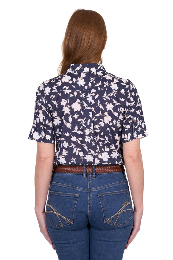 Thomas Cook Womens Celine Short Sleeve Shirt - Navy/Tan [Siz:8]