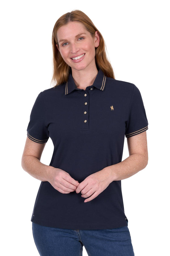Thomas Cook Womens Lauren Short Sleeve Polo - Navy [Siz:10]