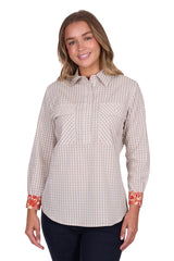 Hard Slog Womens Sara 1/2 Plkt Long Sleeve Shirt - Natural [Siz:12]