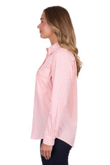 Hard Slog Womens Jen 1/2 Plkt Long Sleeve Shirt - Coral [Siz:8]