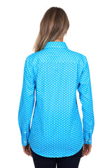 Hard Slog Womens Sia 1/2 Placket Long Sleeve Shirt - Blue [Siz:8]