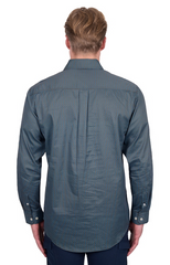 Hard Slog Mens Shirt 1/2 plkt L/S - Black/Blue [Siz:S]