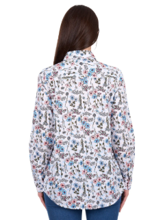 Hard Slog Womens L/S 1/2 PLKT Shirt, Alice - Floral Print [Siz:8]