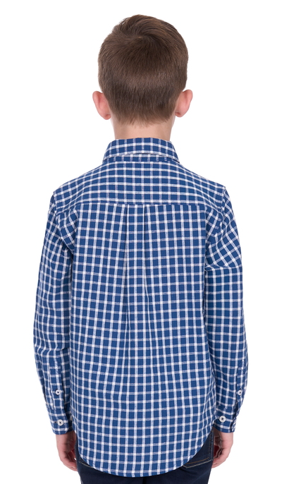 Hard Slog Kids L/S Shirt, Alden - Blue/White Check [Siz:4]