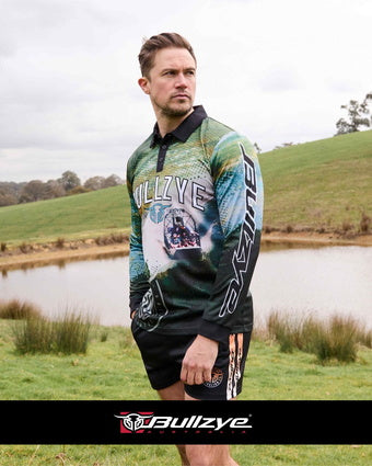 Bullzye Mens Rowdy Long Sleeve Polo - Multi [Siz:S]
