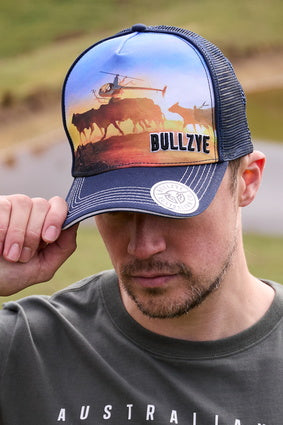 Bullzye Outback HP Trucker Cap - Navy/Multi