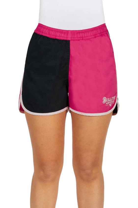 Bullzye Womens Rachel Short [Col:Black/Pink Siz:8]