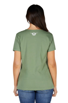 Bullzye Womens Eleanor Short Sleeve Tee - Moss [Siz:8]