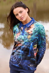 Bullzye Womens Waterfall Long Sleeve Polo [Siz:8]