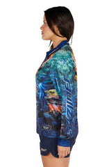 Bullzye Womens Waterfall Long Sleeve Polo [Siz:8]