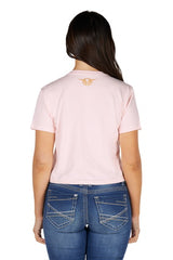 Bullzye Womens Evie Crop Short Sleeve Tee - Blush [Siz:8]