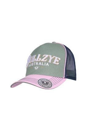 Bullzye Eleanor HP Trucker Cap - Moss/Pink