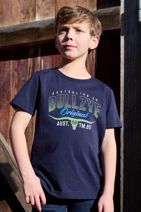 Bullzye Boys Original Short Sleeve Tee - Navy [Siz:4]