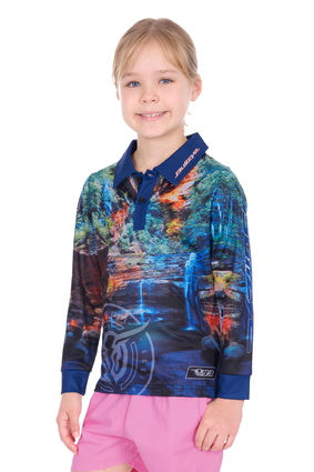 Bullzye Girls Wawterfall Long Sleeve Polo [Siz:4]