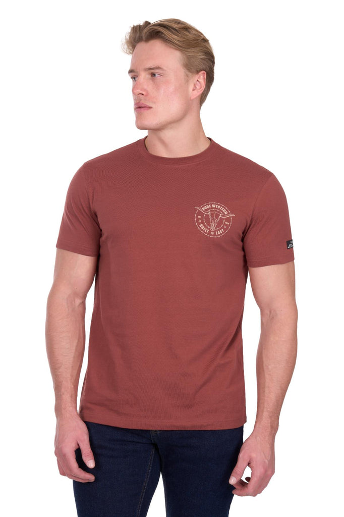 Pure Western Men’s Walker Short Sleeve Tee - Rust [Siz:S]