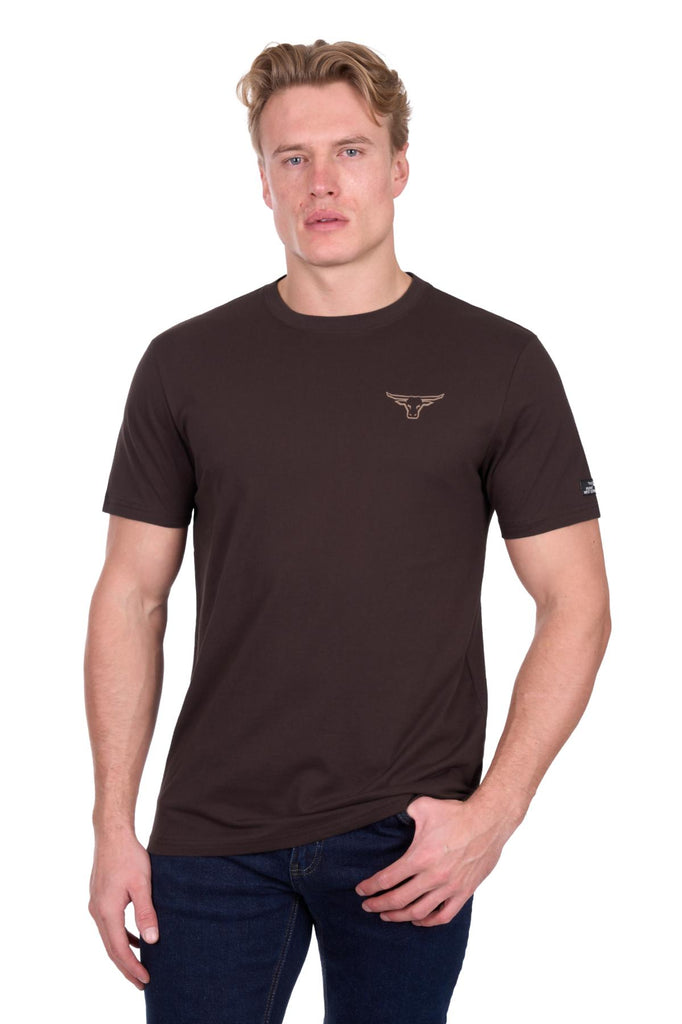 Pure Western Men’s Rodeo Short Sleeve Tee - Chocolate [Siz:S]