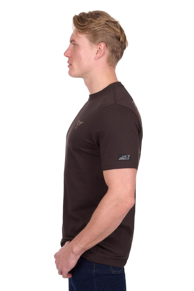 Pure Western Men’s Rodeo Short Sleeve Tee - Chocolate [Siz:S]