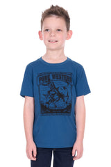 Pure Western Boy’s Rodeo Short Sleeve Tee - Denim [Siz:4]