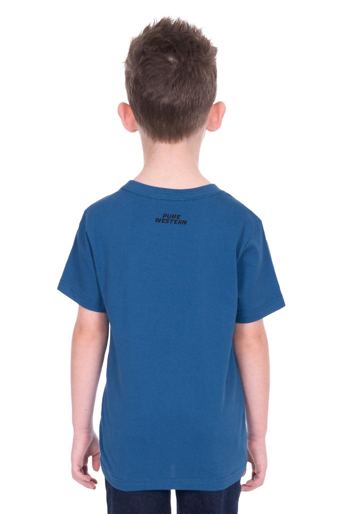Pure Western Boy’s Rodeo Short Sleeve Tee - Denim [Siz:4]