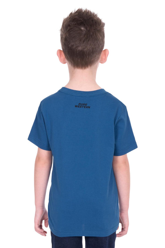Pure Western Boy’s Rodeo Short Sleeve Tee - Denim [Siz:4]