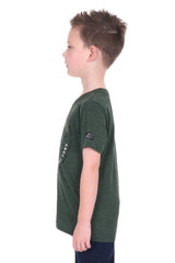 Pure Western Boy’s Oscar Short Sleeve Tee - Green Marle [Siz:4]