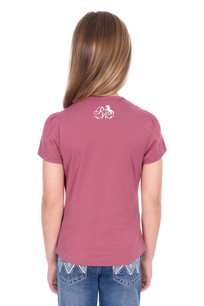 Pure Western Girl’s Estelle Short Sleeve Tee - Raspberry [Siz:4]