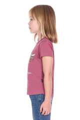 Pure Western Girl’s Estelle Short Sleeve Tee - Raspberry [Siz:4]