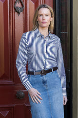 Thomas Cook Women's Celine Long Sleeve Shirt - Navy/White [Siz:8]
