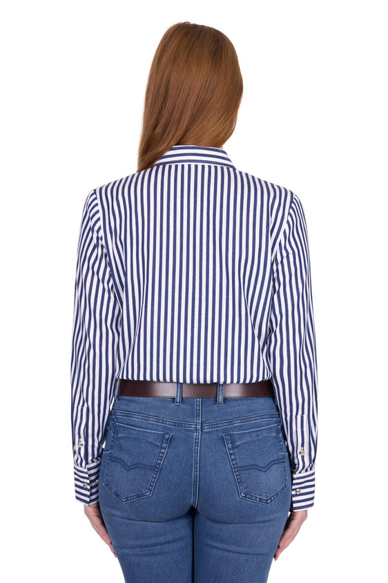 Thomas Cook Women's Celine Long Sleeve Shirt - Navy/White [Siz:8]