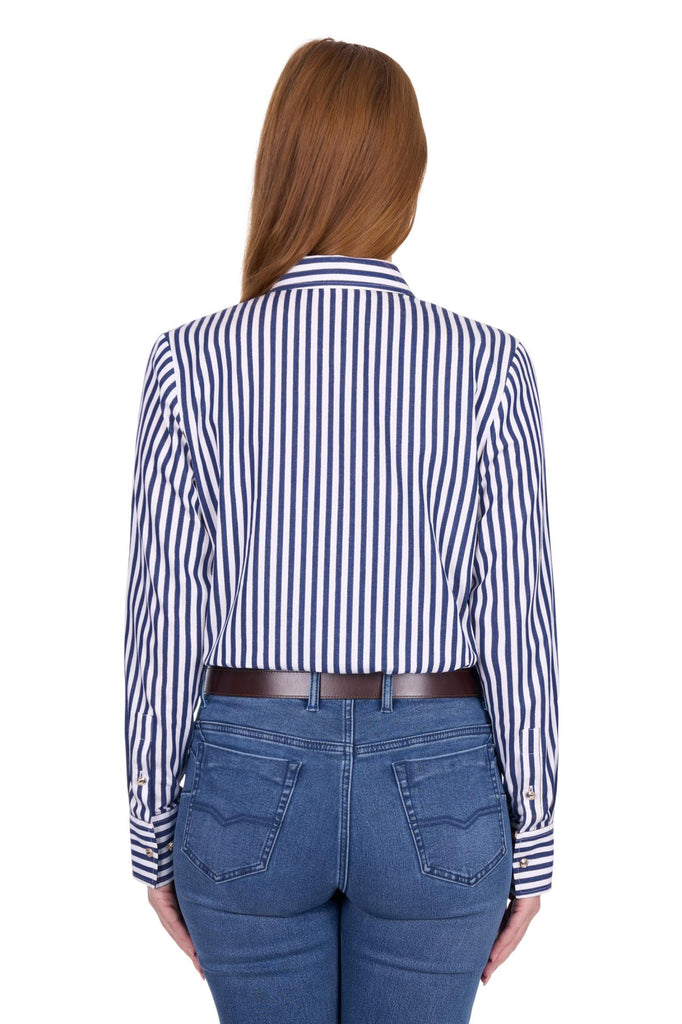Thomas Cook Women's Celine Long Sleeve Shirt - Navy/White [Siz:8]