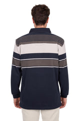 Thomas Cook Men’s Bryan Stripe Rugby - Navy/Dark Tan [Siz:S]
