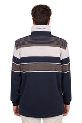 Thomas Cook Men’s Bryan Stripe Rugby - Navy/Dark Tan [Siz:S]