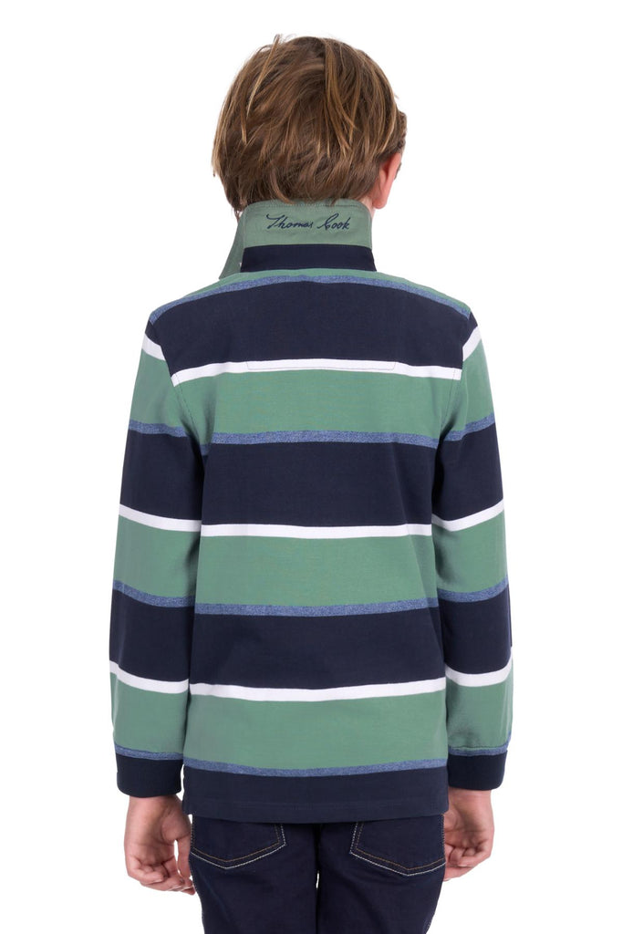 Thomas Cook Boy's Douglas Stripe Rugby - Navy/Sage [Siz:4]