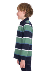 Thomas Cook Boy's Douglas Stripe Rugby - Navy/Sage [Siz:4]