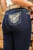 Pure Western Womens Daph High Rise Boot Cut Jean 34L - Dark Ink [Siz:6]