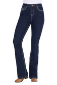 Pure Western Womens Daph High Rise Boot Cut Jean 34L - Dark Ink [Siz:6]