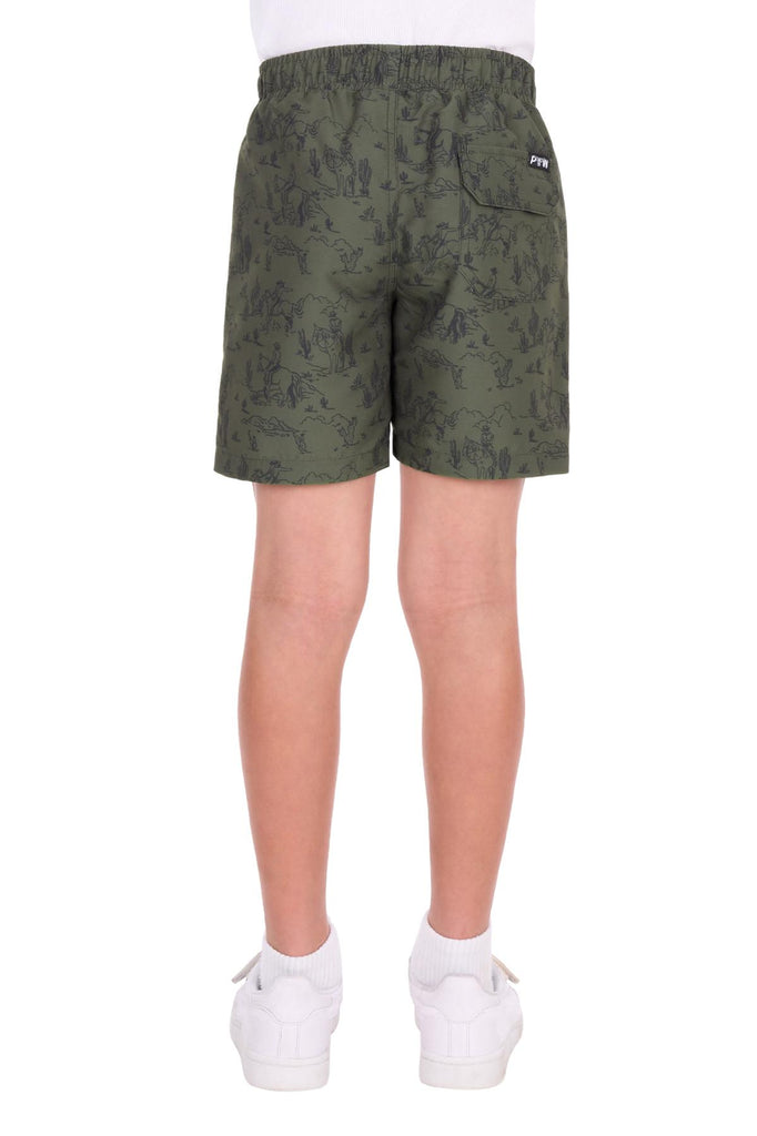 Pure Western Boy's Jimmy Boardshort - Green [Siz:4]