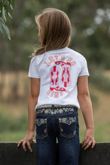 Pure Western Girls AMELIA Tee - White [Siz:4]