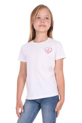 Pure Western Girls AMELIA Tee - White [Siz:4]