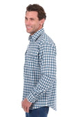 Hard Slog Mens River 1/2 Plkt LS Shirt - Teal [Siz:S]
