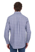 Hard Slog Mens Brooks 1/2 Plkt LS Shirt - Blue/White [Siz:S]